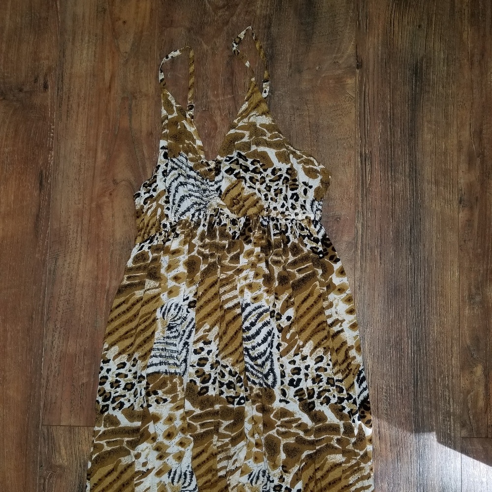 Animal print cotton dress